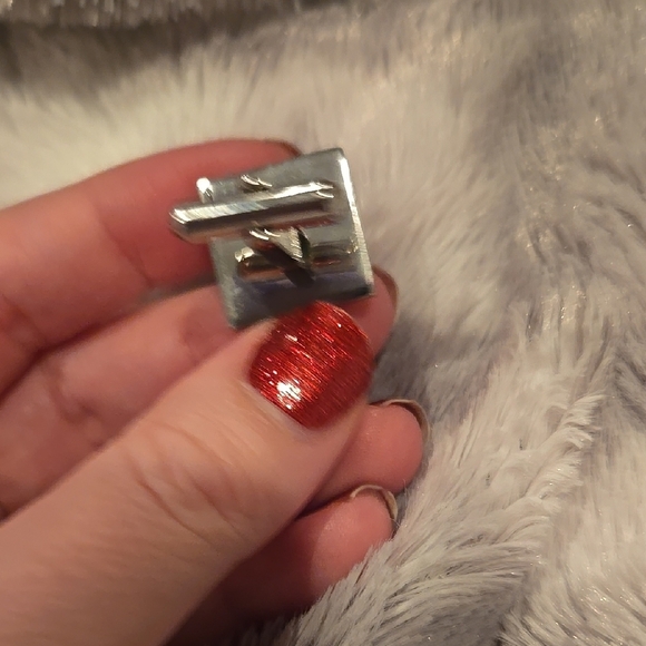 Checkered Red and Black Stainless Steel Cufflinks Brand New In Box - Picture 3 of 5